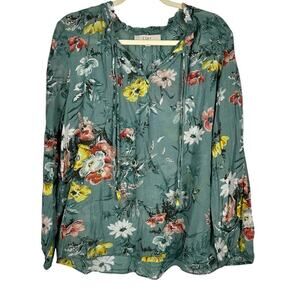 Loft Green Multicolor Floral Top – Size XL